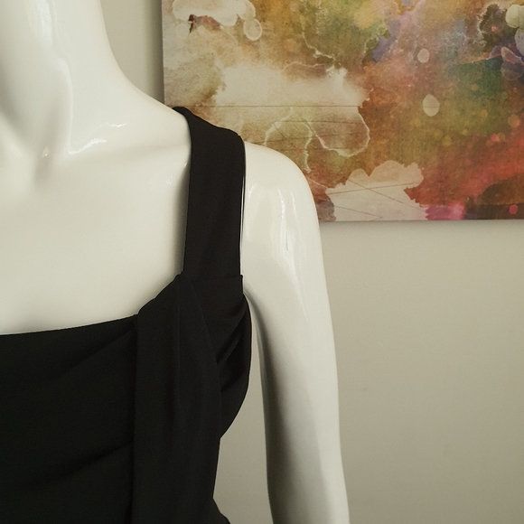 Esprit Size M Solid Black Square Neck Sleeveless Knit Dress - Picture 6 of 11